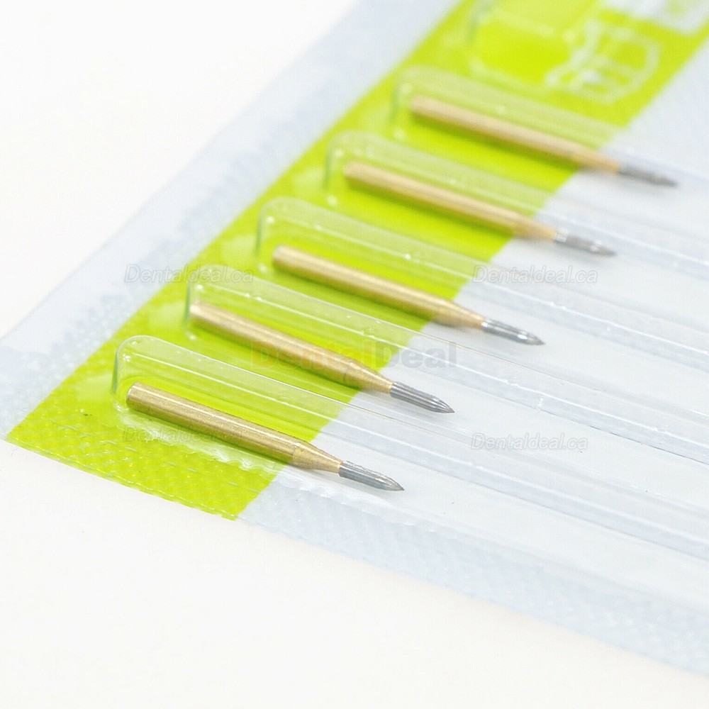 10Pcs Wave Dental Narrow Tapered End TF 7902 Burs Trimming Finishing 12 Blade Carbide Burs